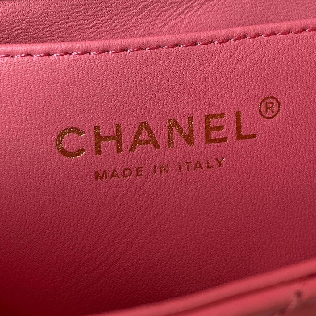 Chanel AS3113 Mini Flap Bag Lambskin Rose Red