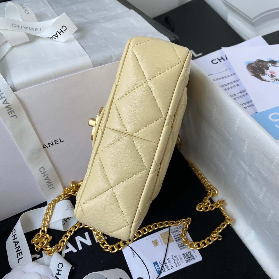 Chanel AS3113 Mini Flap Bag Lambskin Yellow - Default Title - View 7