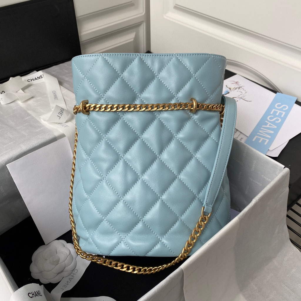 Chanel AS3117 Bucket Bag Lambskin Blue