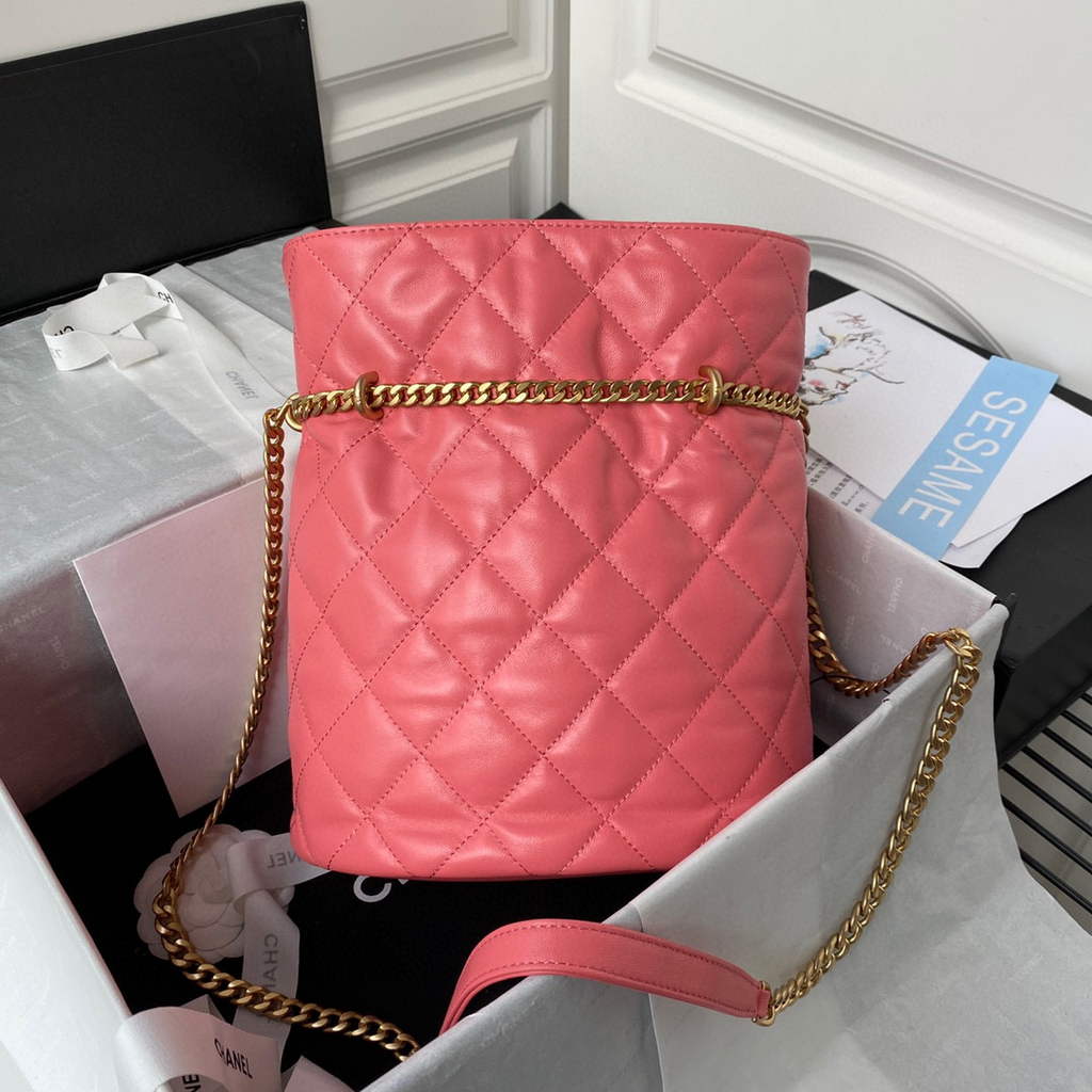Chanel AS3117 Bucket Bag Lambskin Pink