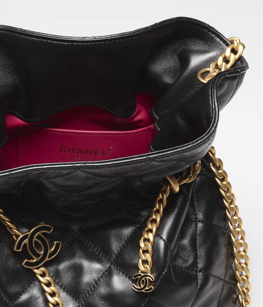Chanel AS3117 Bucket Bag Lambskin B07634 Black