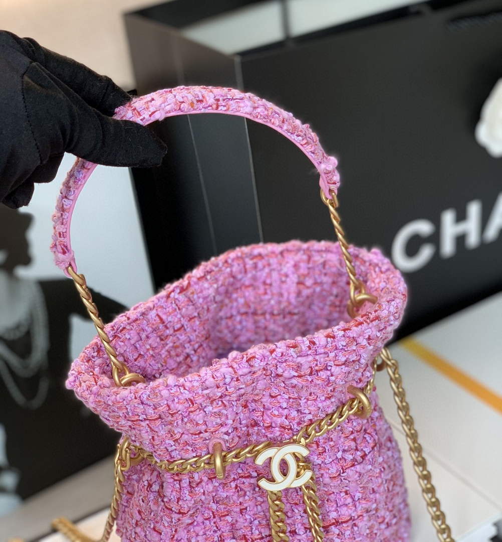 Chanel AS3117 Bucket Bag Tweed Pink - Default Title - View 4