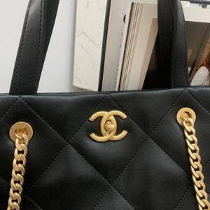 Chanel AS3128 Maxi Shopping Bag Calfskin In Black - Default Title - View 2