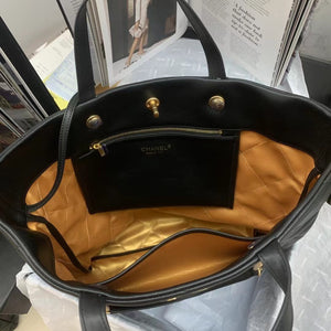 Chanel AS3128 Maxi Shopping Bag Calfskin In Black - Default Title - View 7
