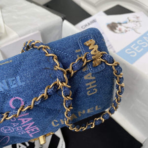 Chanel AS3134 Small Flap Bag Printed Denim Blue - Default Title - View 4
