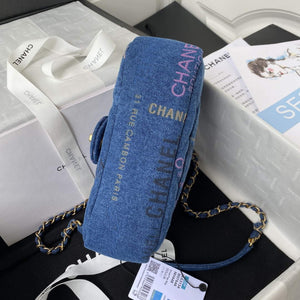 Chanel AS3134 Small Flap Bag Printed Denim Blue - Default Title - View 5
