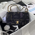 Chanel AS3135 Large Flap Bag Printed Denim Blue - Default Title - View 1