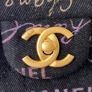 Chanel AS3135 Large Flap Bag Printed Denim Blue - Default Title - View 3