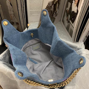 Chanel Maxi Hobo Bag AS3156 Printed denim gold-tone metal Blue - Default Title - View 8