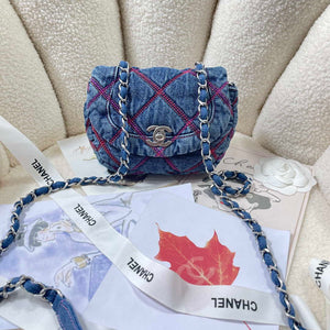Chanel AS3187 22A Beach Denim mini saddle bag Denim blue - Default Title - View 1