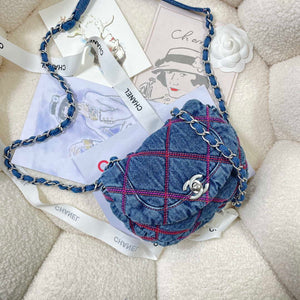 Chanel AS3187 22A Beach Denim mini saddle bag Denim blue - Default Title - View 5