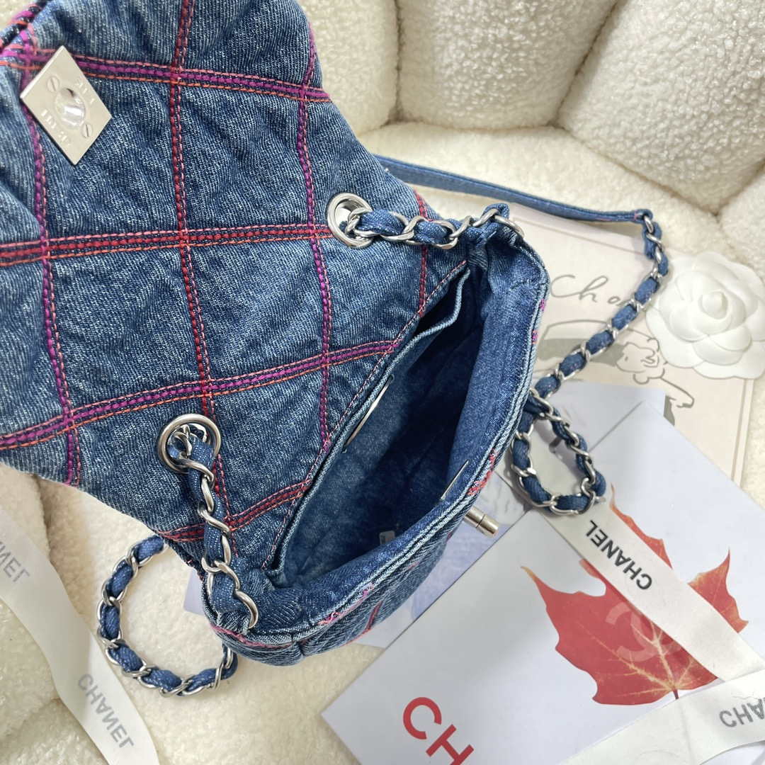Chanel AS3187 22A Beach Denim mini saddle bag Denim blue - Default Title - View 7