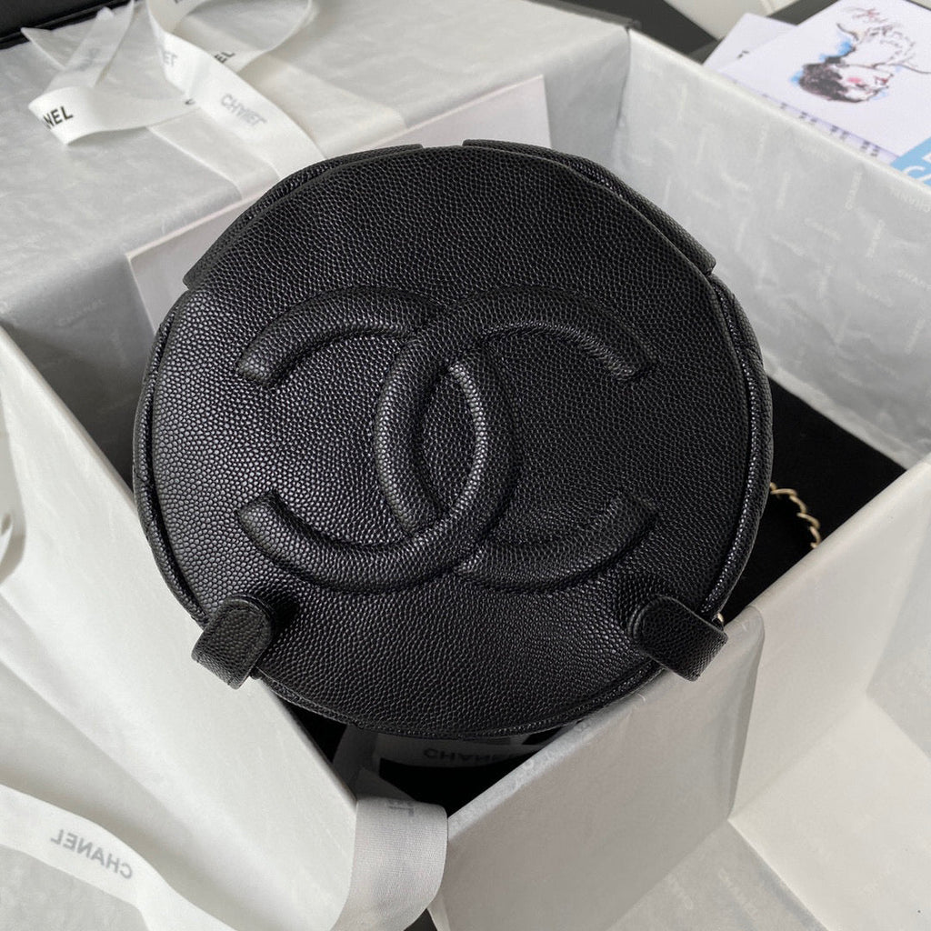 Chanel Backpack Calfskin AS3200 Black Gold
