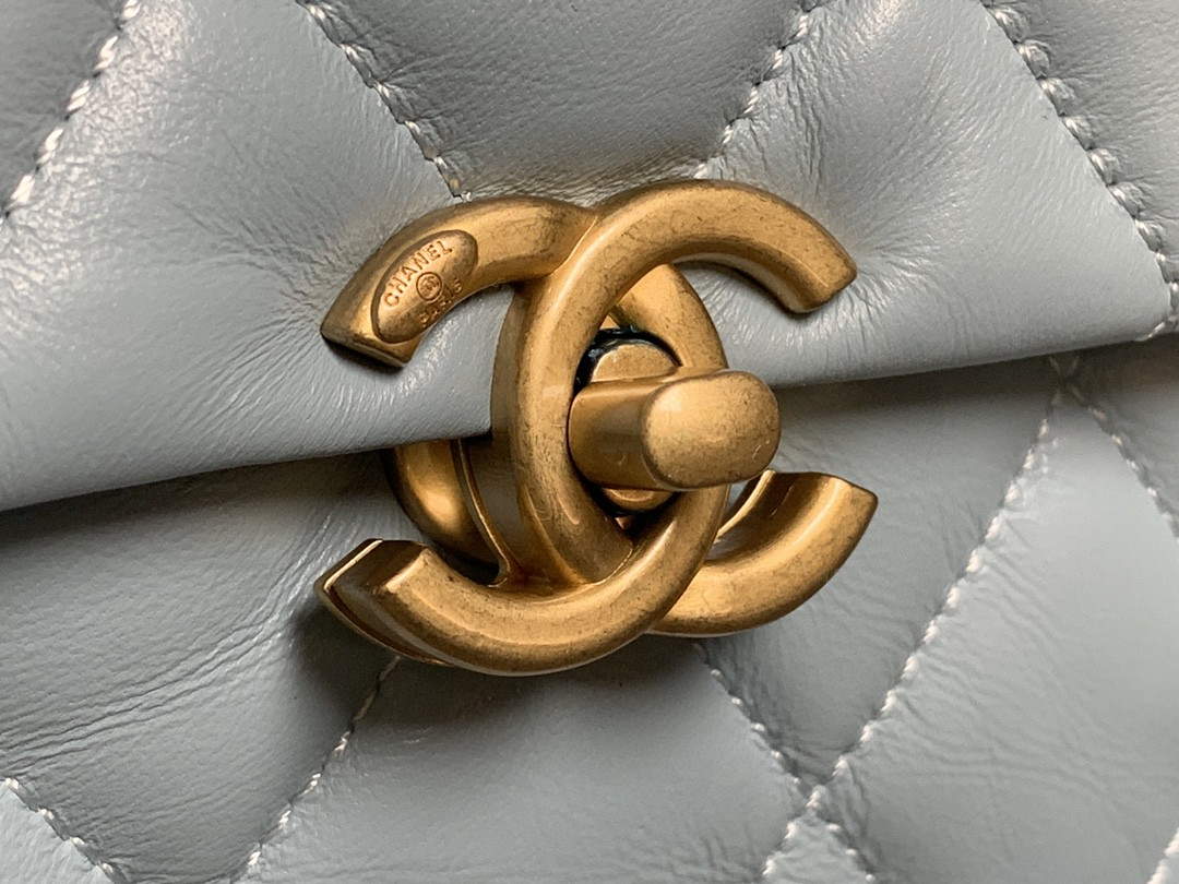 Chanel AS3205 Mini Flap bag lambskin gold Blue - Default Title - View 3