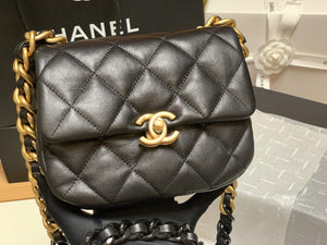 Chanel AS3205 Mini Flap bag lambskin gold Black - Default Title - View 2