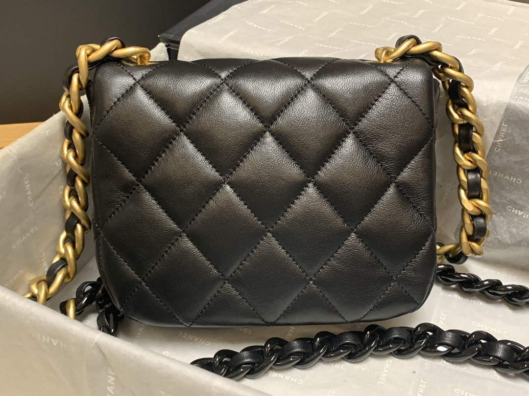 Chanel AS3205 Mini Flap bag lambskin gold Black - Default Title - View 4
