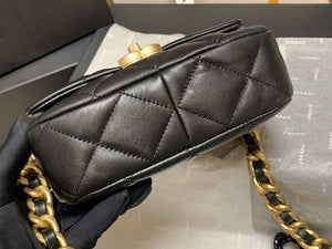 Chanel AS3205 Mini Flap bag lambskin gold Black - Default Title - View 6