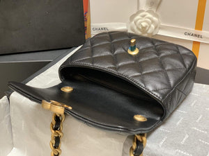 Chanel AS3205 Mini Flap bag lambskin gold Black - Default Title - View 7