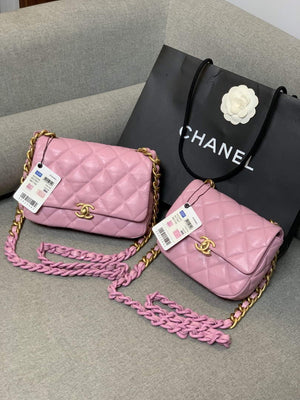 Chanel AS3205 Mini Flap bag lambskin gold Pink - Default Title - View 10