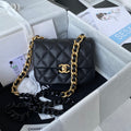 Chanel Mini Flap Bag Lambskin Gold-Tone Metal AS3205 Black - Default Title - View 1