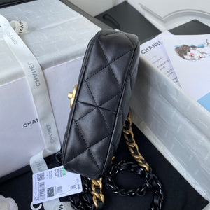Chanel Mini Flap Bag Lambskin Gold-Tone Metal AS3205 Black - Default Title - View 6