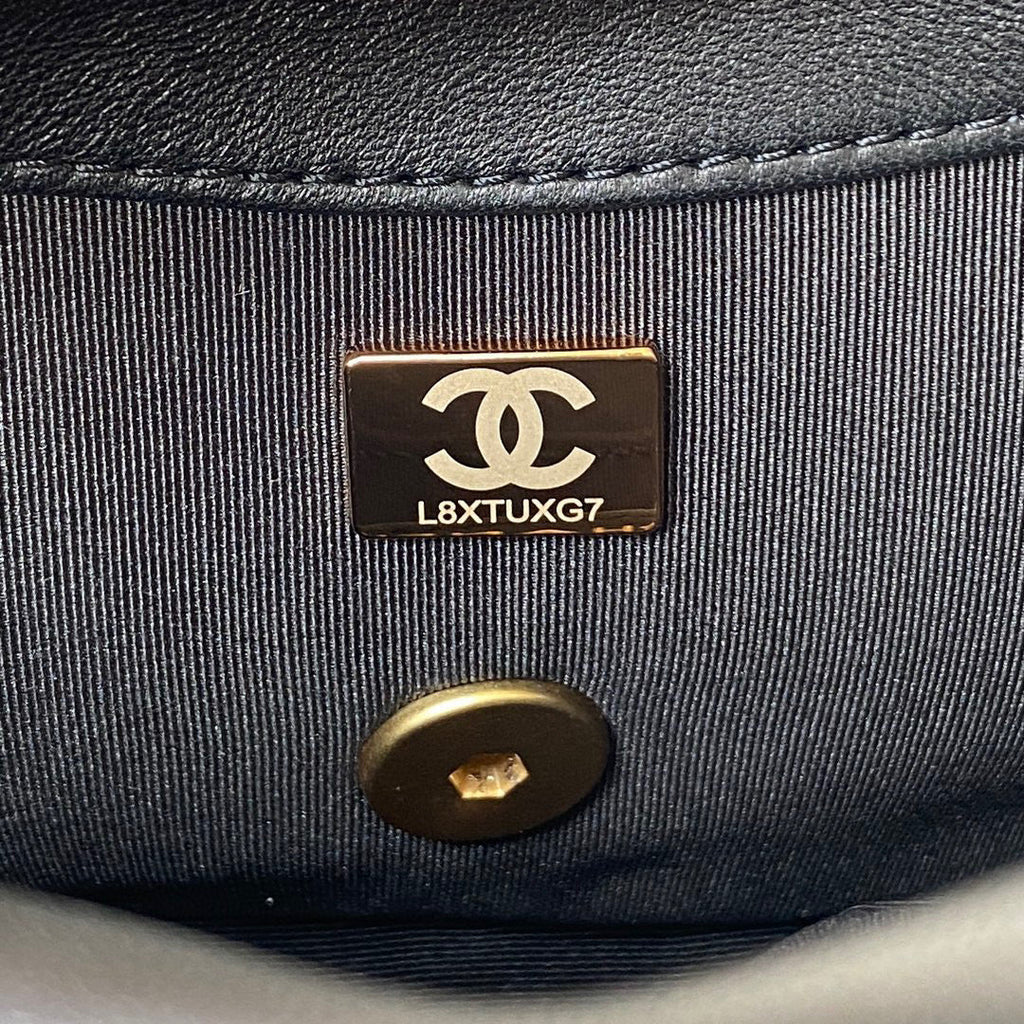 Chanel Mini Flap Bag Lambskin Gold-Tone Metal AS3205 Black