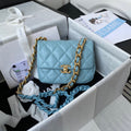 Chanel Mini Flap Bag Lambskin Gold-Tone Metal AS3205 Blue - Default Title - View 1