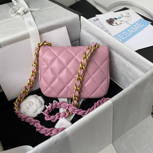 Chanel Mini Flap Bag Lambskin Gold-Tone Metal AS3205 Pink - Default Title - View 2