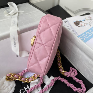 Chanel Mini Flap Bag Lambskin Gold-Tone Metal AS3205 Pink - Default Title - View 6