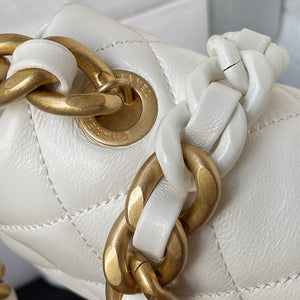 Chanel Mini Flap Bag Lambskin Gold-Tone Metal AS3205 White - Default Title - View 4