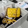 Chanel Mini Flap Bag Lambskin Gold-Tone Metal AS3205 Yellow - Default Title - View 1