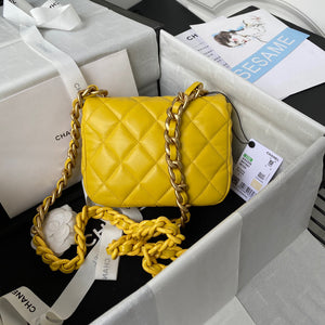 Chanel Mini Flap Bag Lambskin Gold-Tone Metal AS3205 Yellow - Default Title - View 2