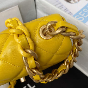 Chanel Mini Flap Bag Lambskin Gold-Tone Metal AS3205 Yellow - Default Title - View 4
