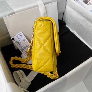 Chanel Mini Flap Bag Lambskin Gold-Tone Metal AS3205 Yellow - Default Title - View 5