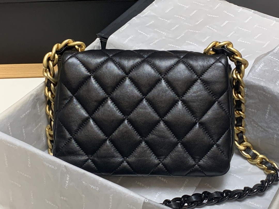 Chanel AS3206 Small Flap bag lambskin gold Black - Default Title - View 4