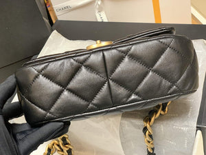 Chanel AS3206 Small Flap bag lambskin gold Black - Default Title - View 6