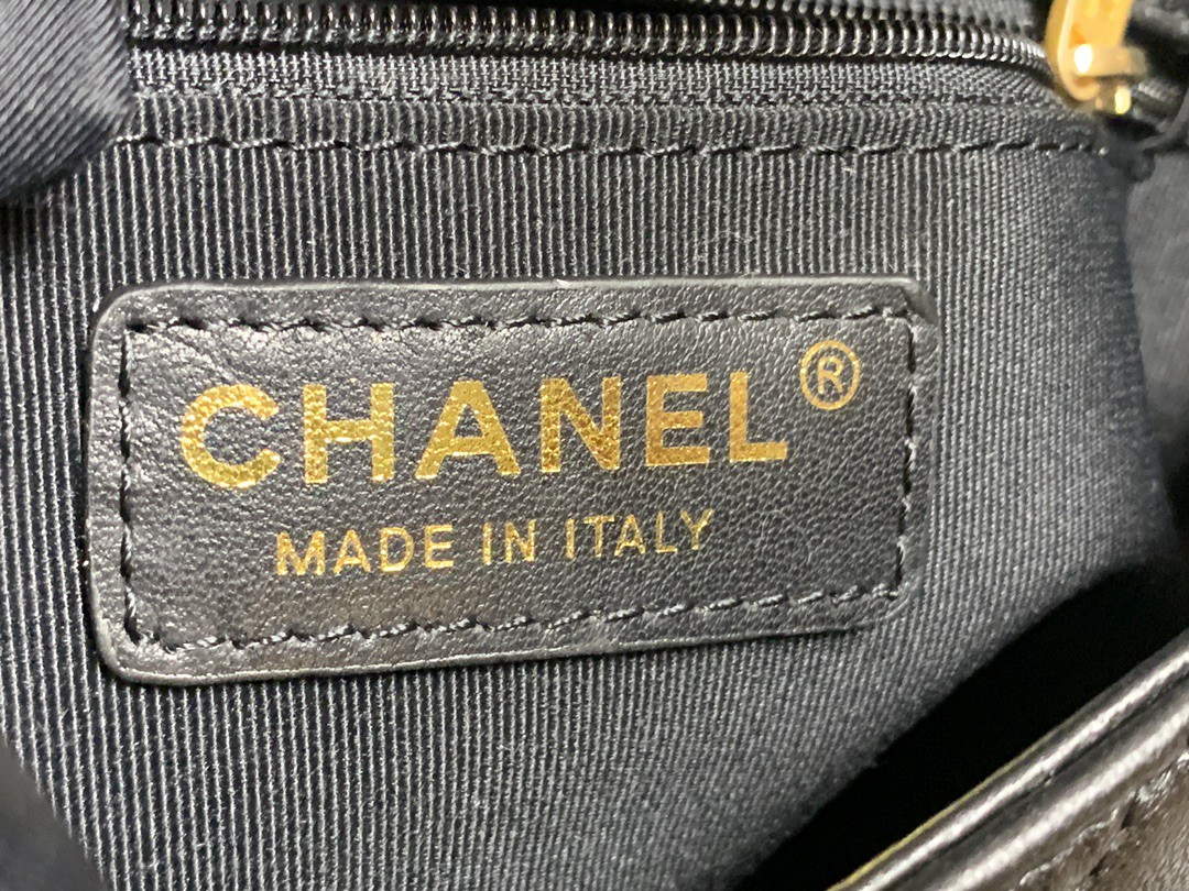 Chanel AS3206 Small Flap bag lambskin gold Black