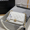 Chanel AS3206 Small Flap bag lambskin gold White - Default Title - View 1