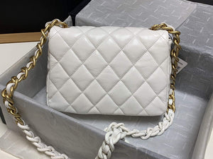 Chanel AS3206 Small Flap bag lambskin gold White - Default Title - View 4