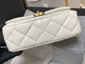 Chanel AS3206 Small Flap bag lambskin gold White - Default Title - View 6
