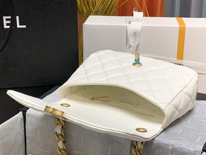 Chanel AS3206 Small Flap bag lambskin gold White - Default Title - View 7