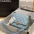 Chanel AS3206 Small Flap bag lambskin gold Blue - Default Title - View 1