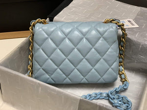 Chanel AS3206 Small Flap bag lambskin gold Blue - Default Title - View 4