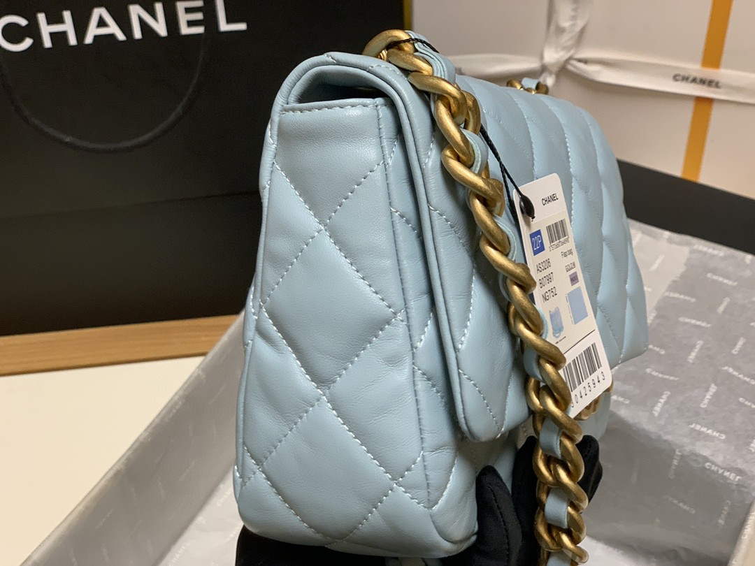 Chanel AS3206 Small Flap bag lambskin gold Blue - Default Title - View 5
