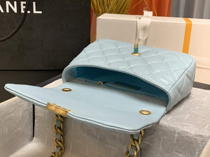 Chanel AS3206 Small Flap bag lambskin gold Blue - Default Title - View 7