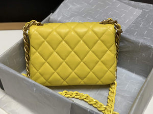 Chanel AS3206 Small Flap bag lambskin gold Yellow - Default Title - View 4