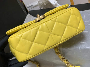 Chanel AS3206 Small Flap bag lambskin gold Yellow - Default Title - View 6