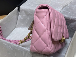 Chanel AS3206 Small Flap bag lambskin gold Pink - Default Title - View 5