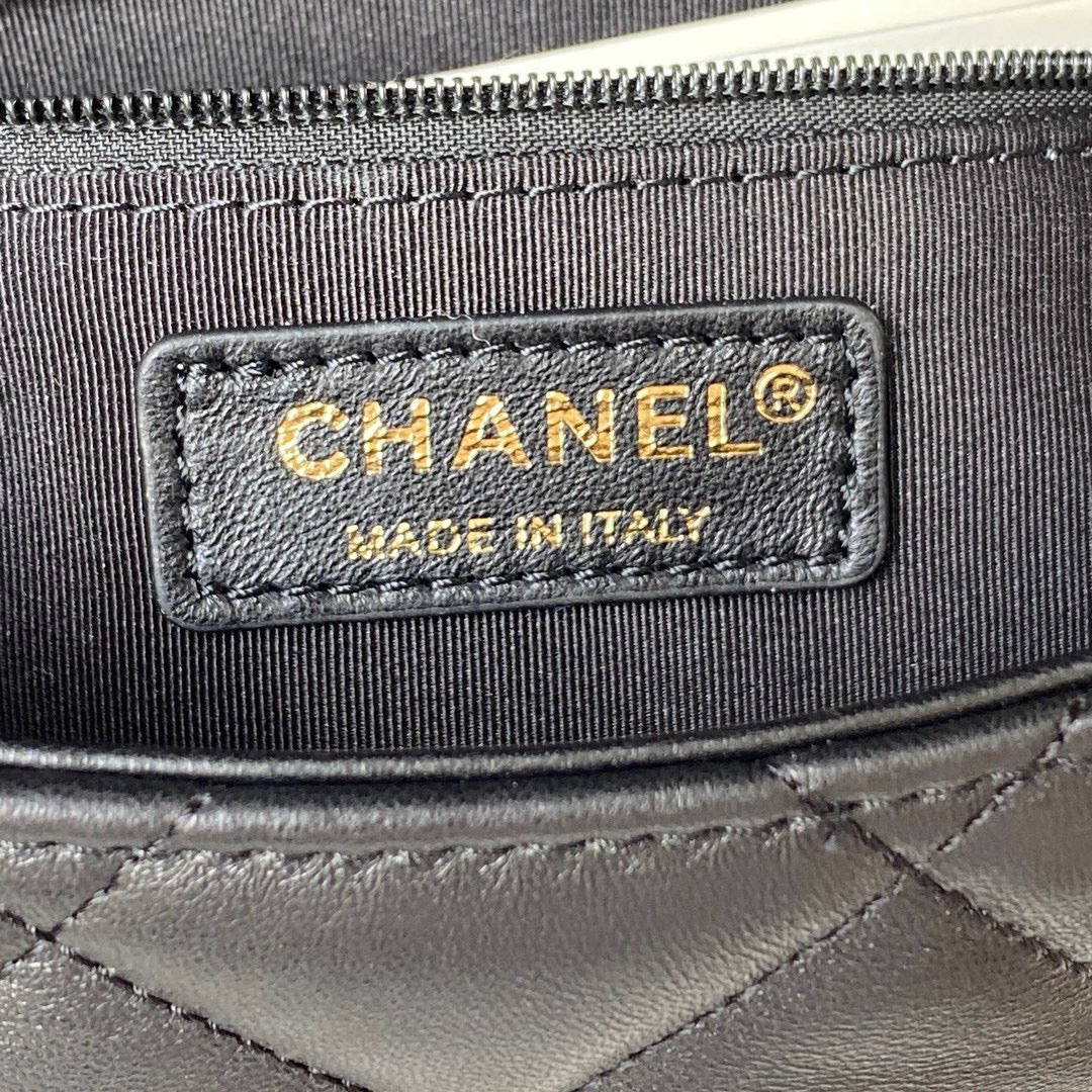 Chanel Small Flap Bag Lambskin Gold-Tone Metal AS3206 Black