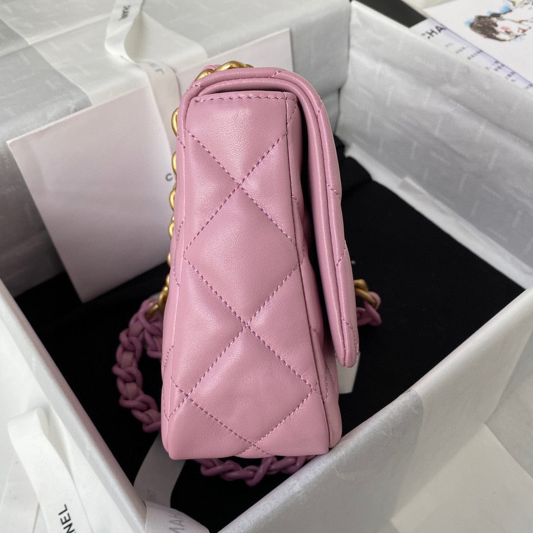 Chanel Small Flap Bag Lambskin Gold-Tone Metal AS3206 Pink - Default Title - View 5